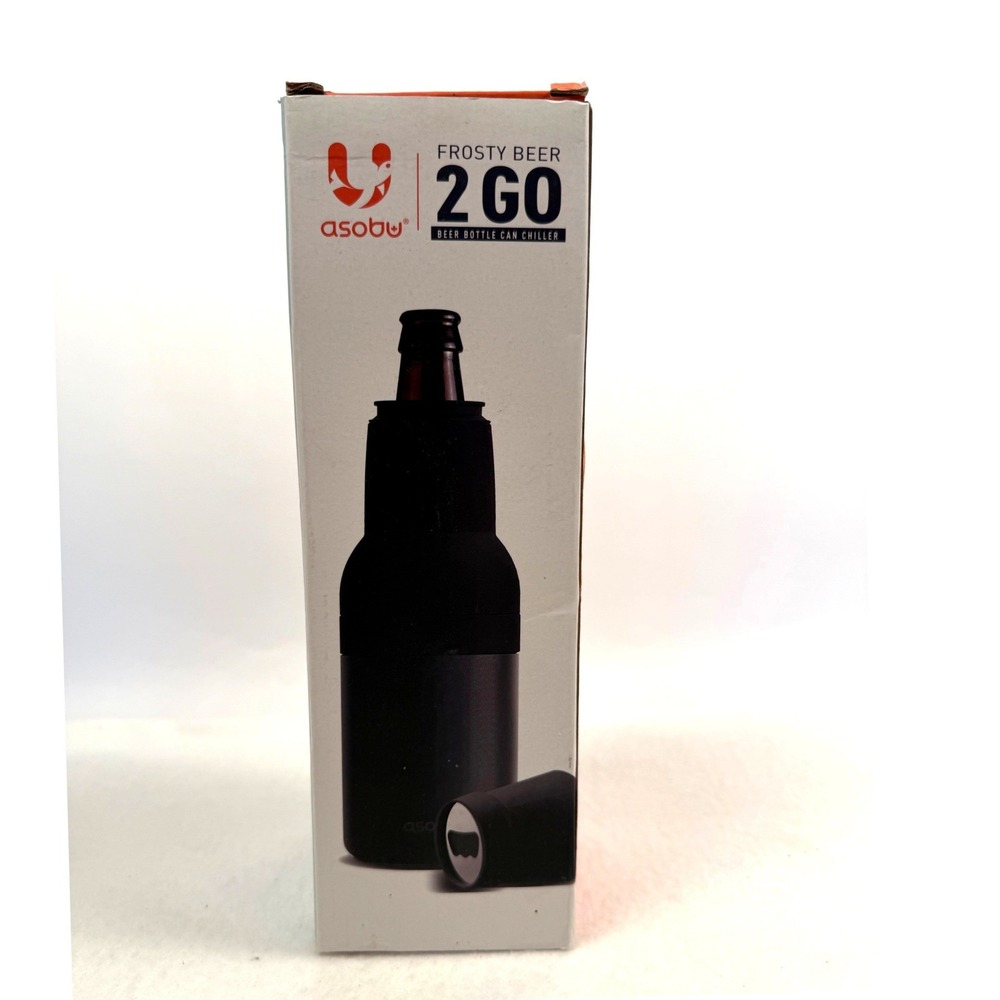 Asobu Frosty Beer 2 Go Vacuum Insulated Chiller | Black | For Bottles & Cans New